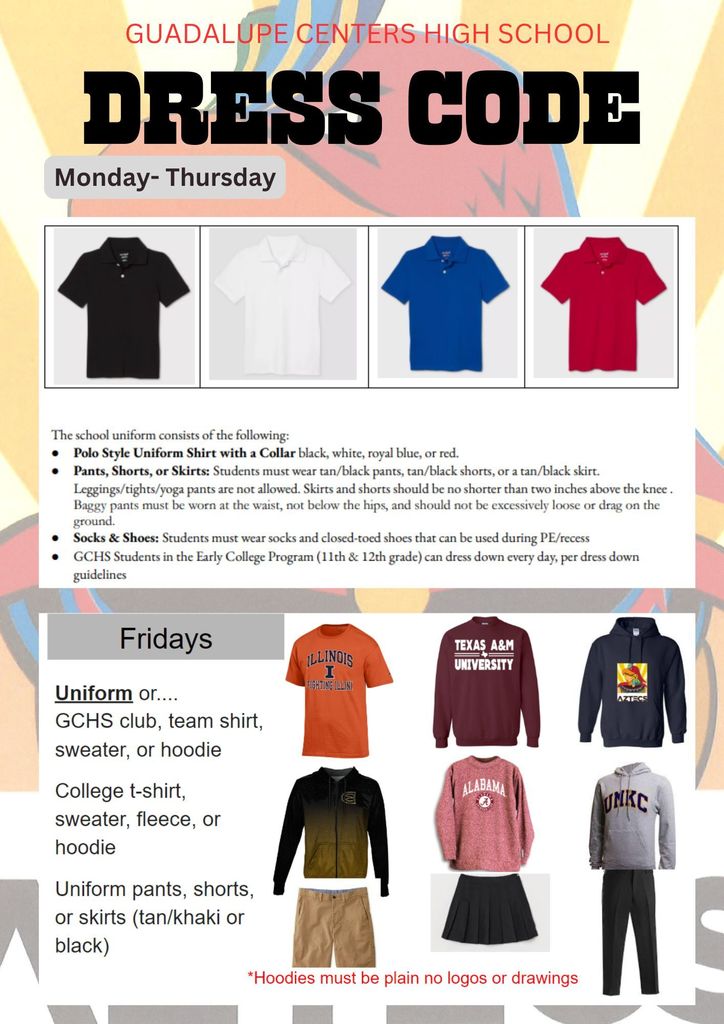uniform flyer with details of what is allow -English