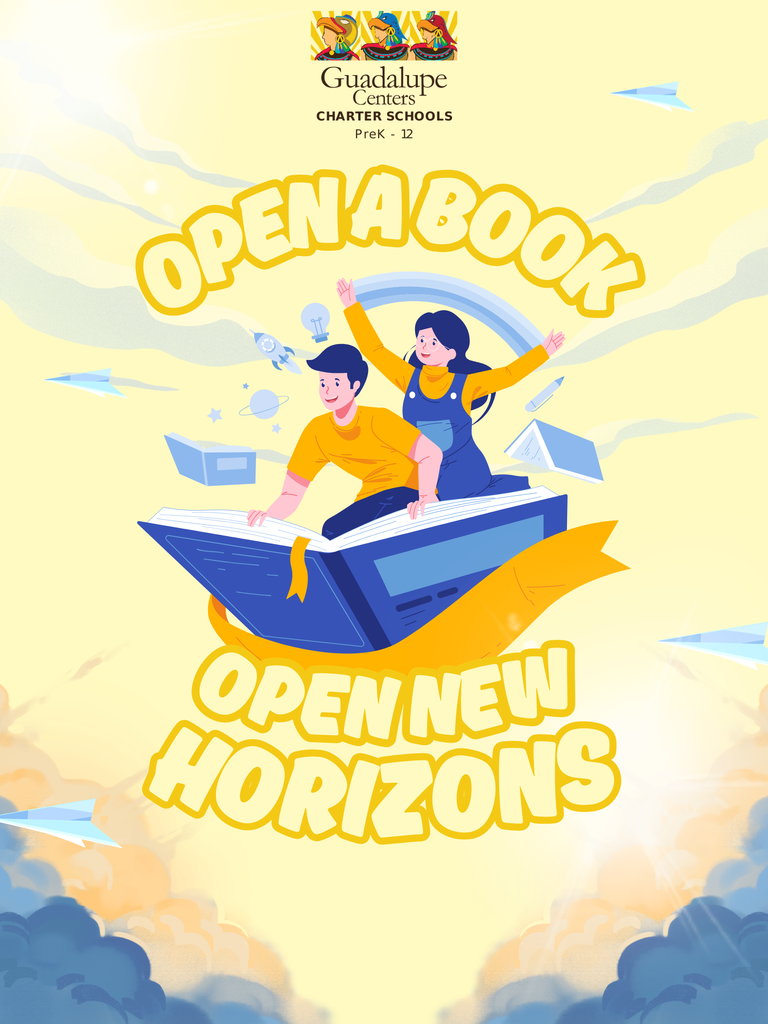 Open a book, open new horizons, flyer for reading month