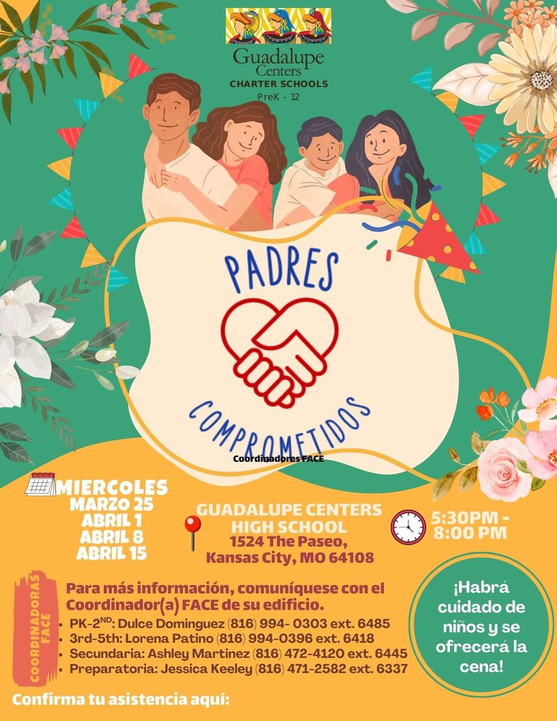 Padres Comprometidos flyer in Spanish