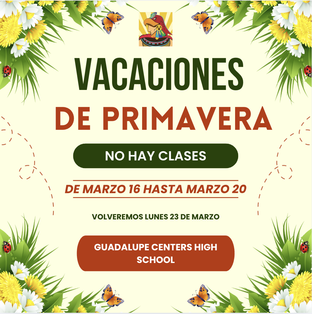 Spring Break flyer with dates -Spanish