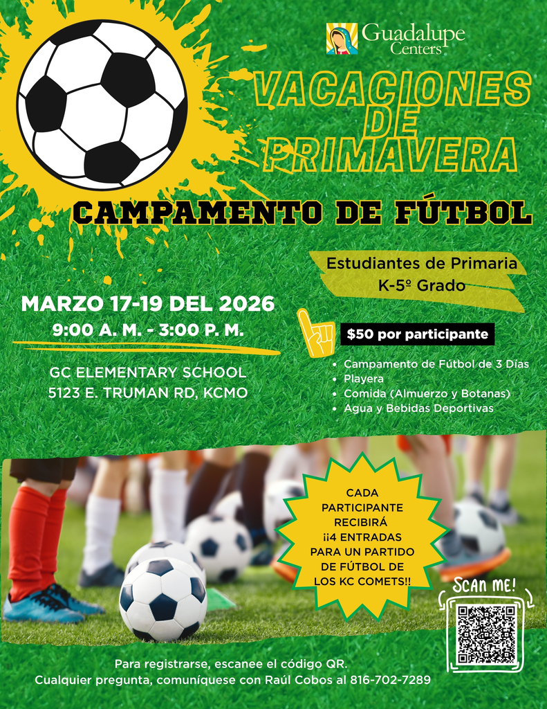 Soccer camp flyer in spanish