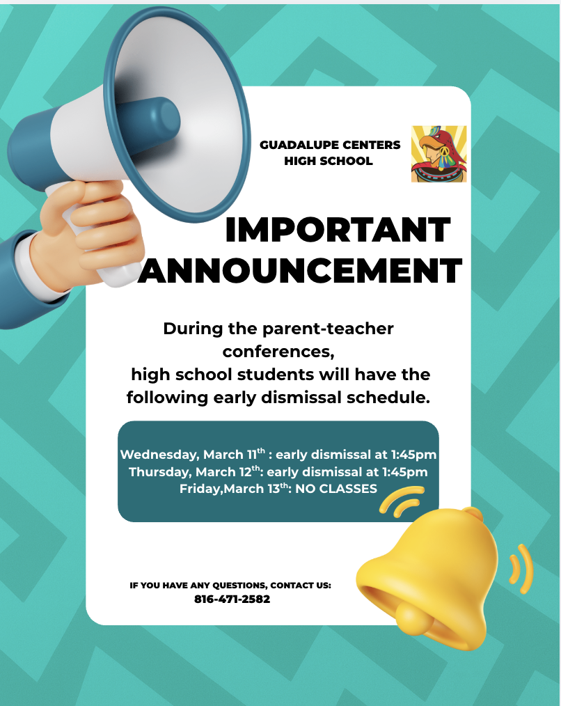 flyer with information about early release during parent teacher conferences - English