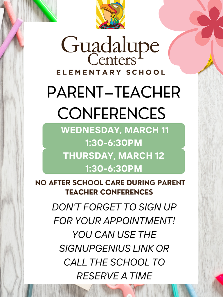 Flyer with information about Parent Teacher conferences
