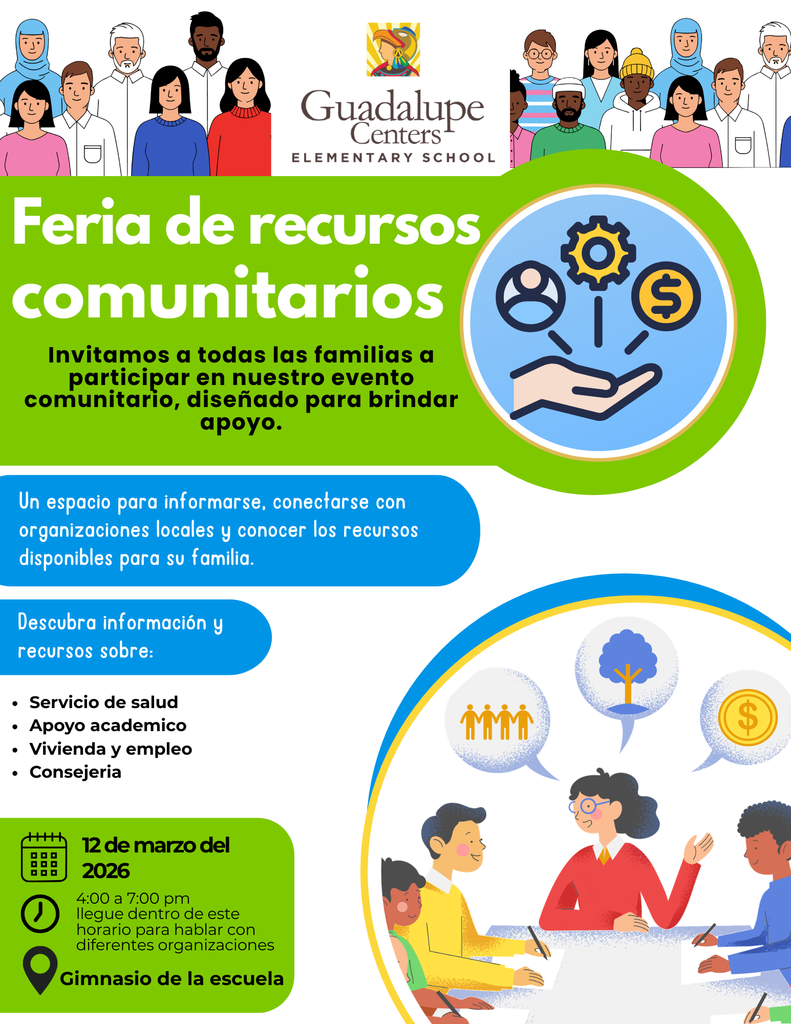 Flyer with information about our community resource fair in Spanish