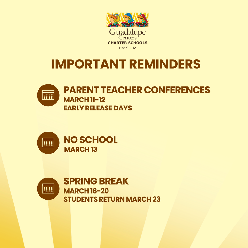 reminders for this week