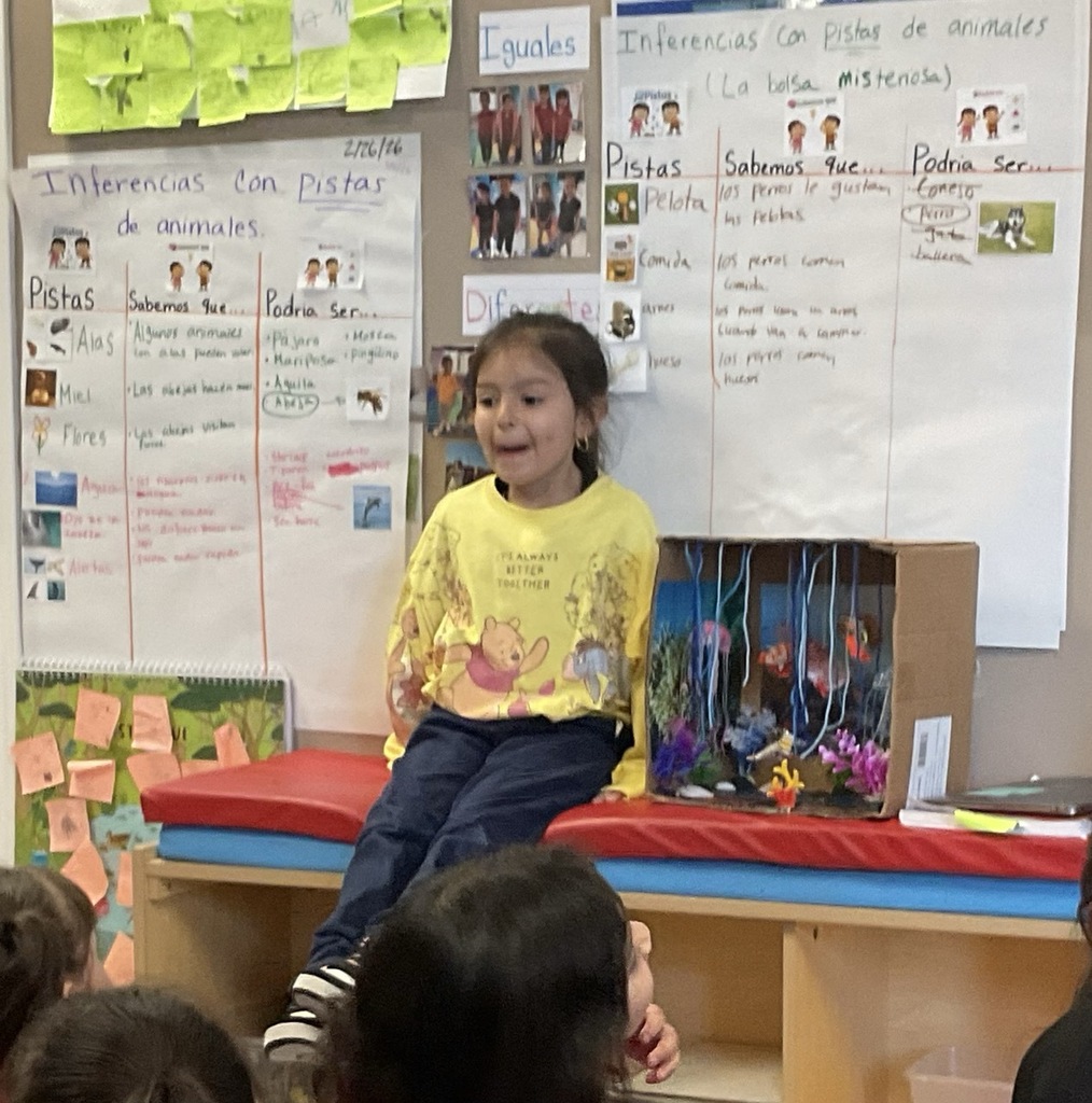 A Pre-K student, , shared what she learned about fishes.