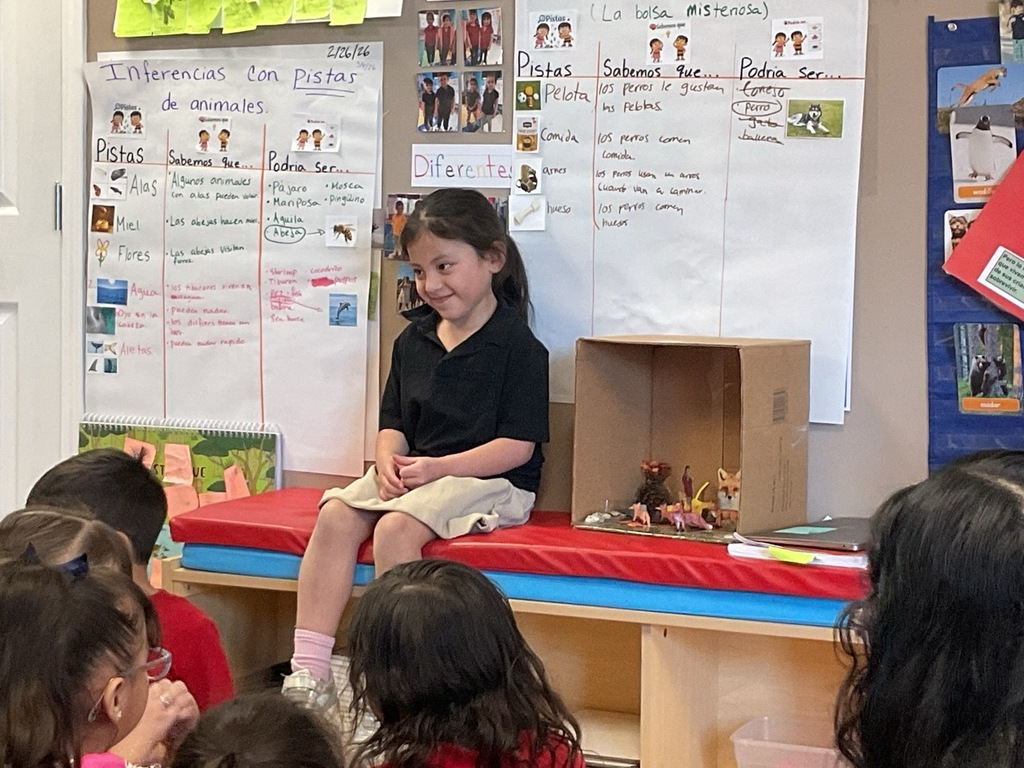 A Pre-K student, shared what she learned about foxes.