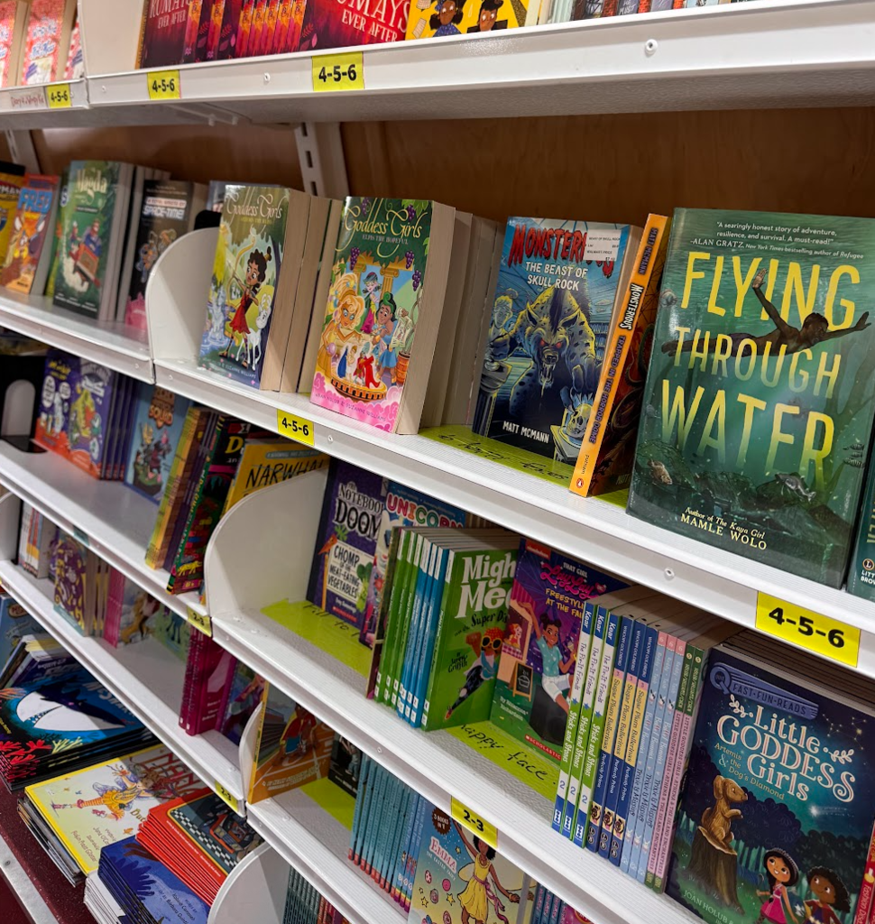 books inside the bookmobile