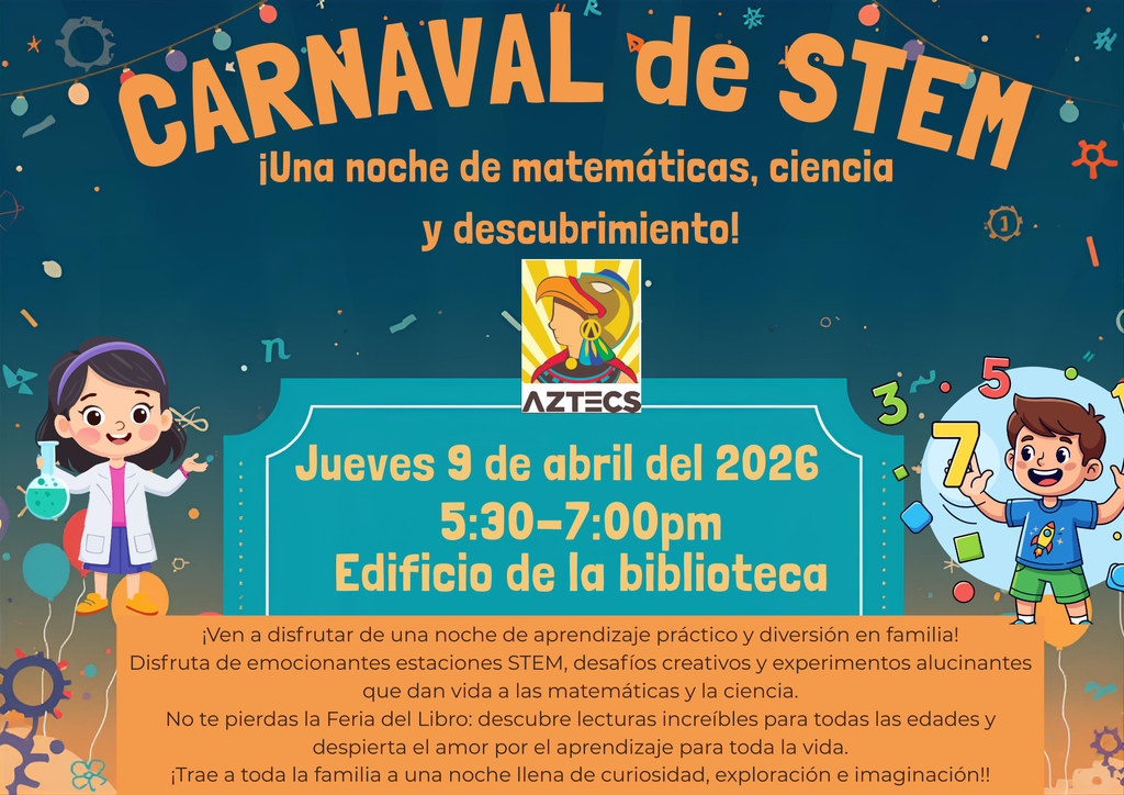 Flyer of STEM night in Spanish