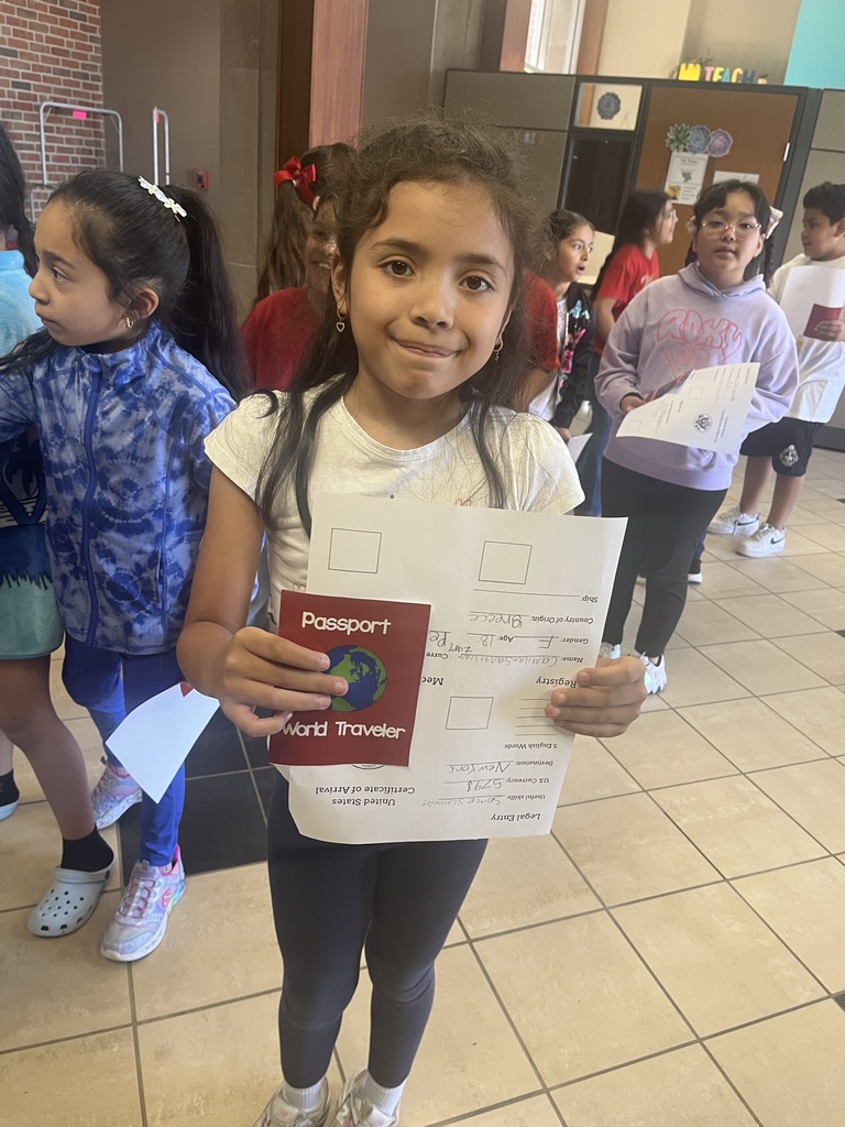 Student showing a passport 