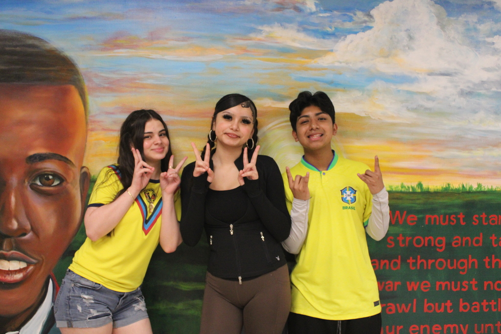 students posing for culture attire day