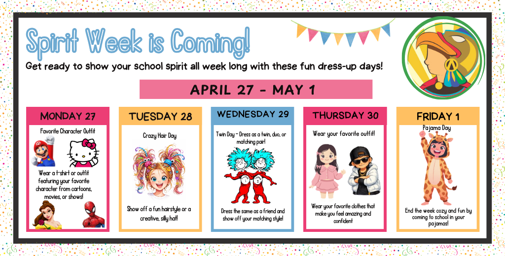 Flyer of Spirit Week in English