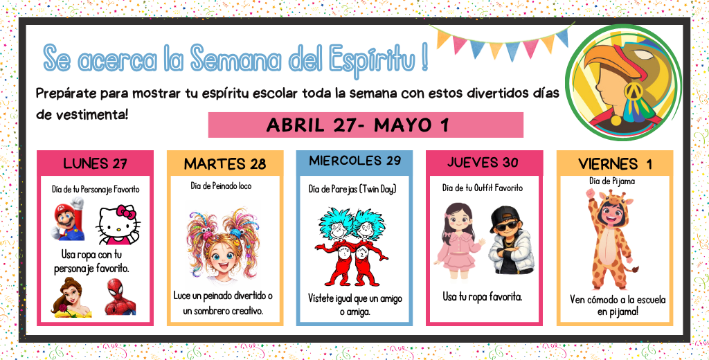 Flyer of Spirit Week in Spanish