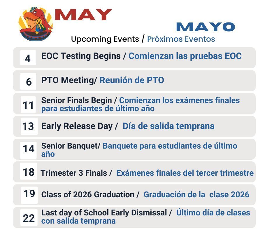 events for the month of May