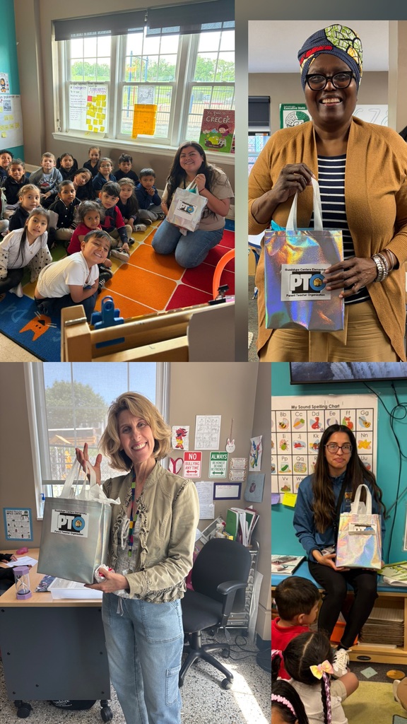 Collage of photos of male and female teachers from different grade levels at a school. They are holding in their hands a gift presented to them by the Parent-Teacher Organization in appreciation of their hard work and dedication.