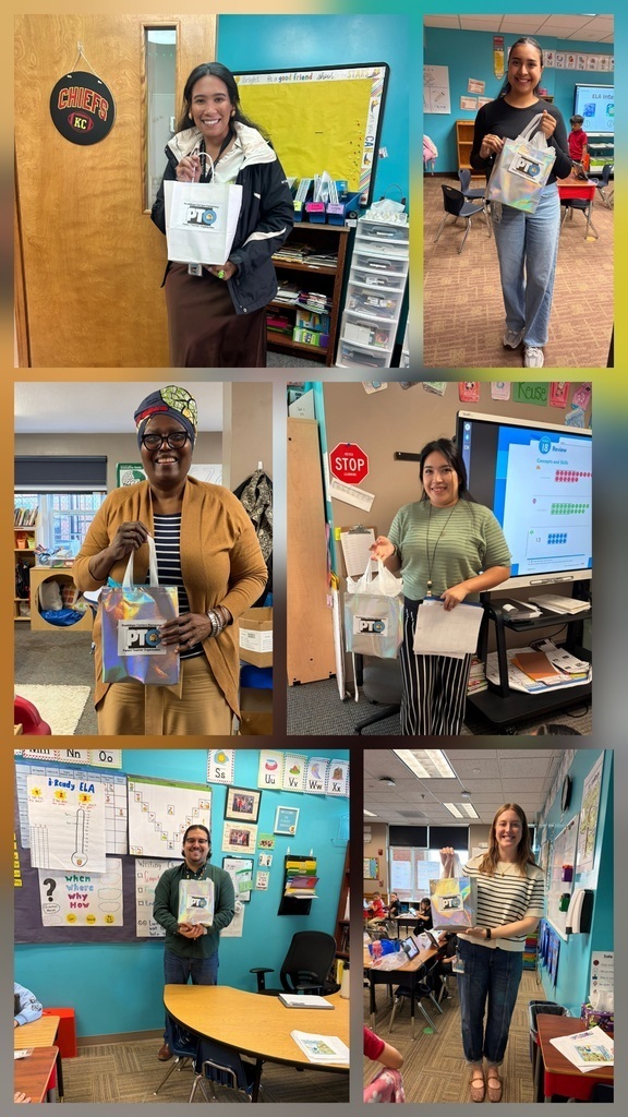 Collage of photos of male and female teachers from different grade levels at a school. They are holding in their hands a gift presented to them by the Parent-Teacher Organization in appreciation of their hard work and dedication.