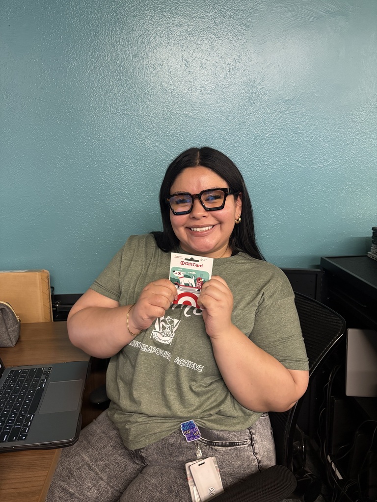 Elisa holding a target gift card