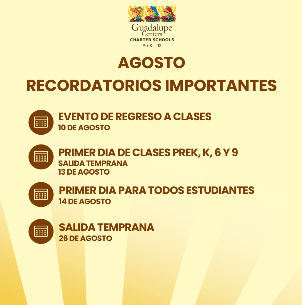 Agosto recordatorios