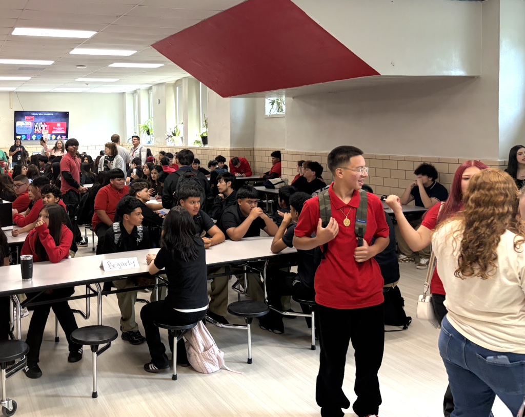highschool freshman in the cafeteria 