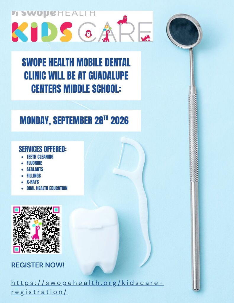 swope clinic flyer in light blue