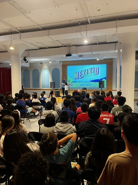 students focused on Pedro while he is talking