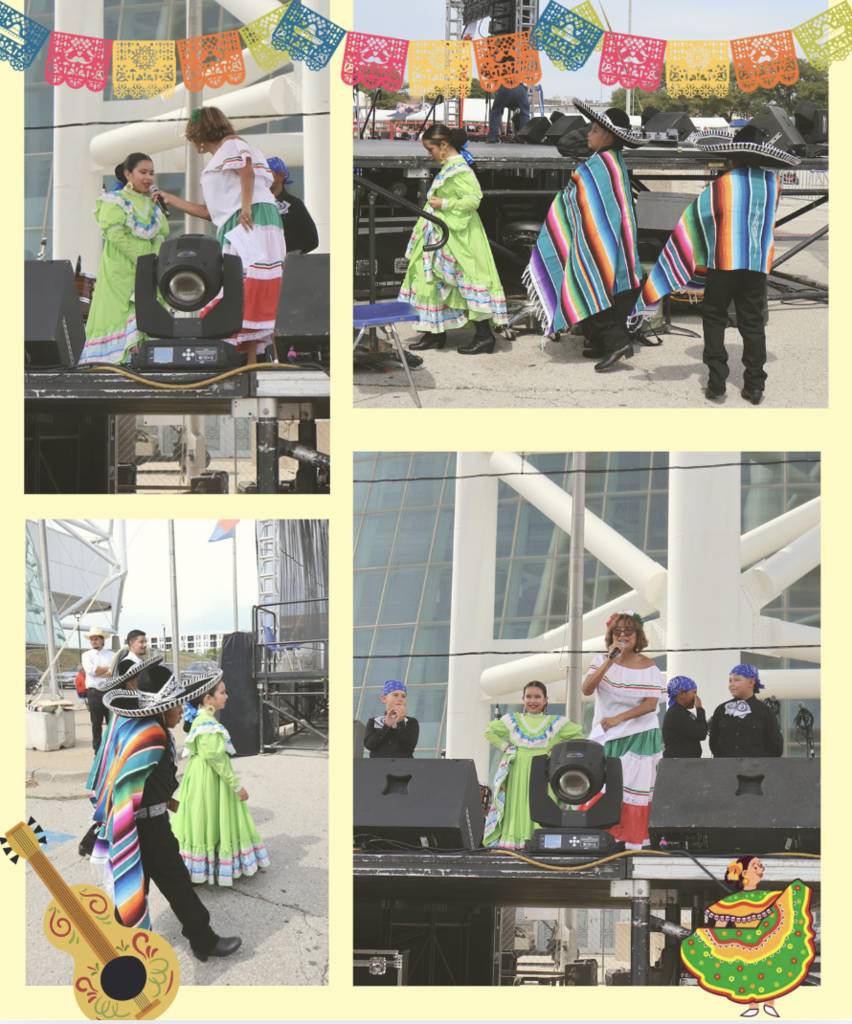 Collage of our Folklorico dance group