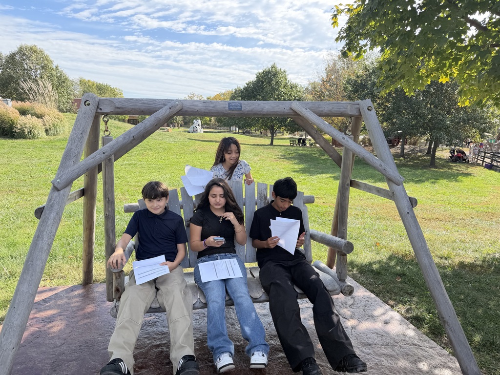 students on the wooden swing