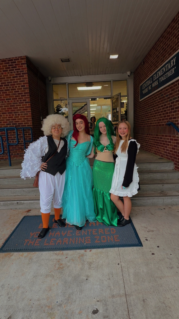 Cast members of Gulfport High School's Admiral Little Theater production of The Little Mermaid greeting our students