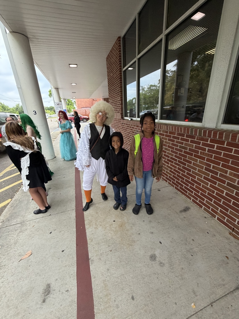 Cast members of Gulfport High School's Admiral Little Theater production of The Little Mermaid greeting our students