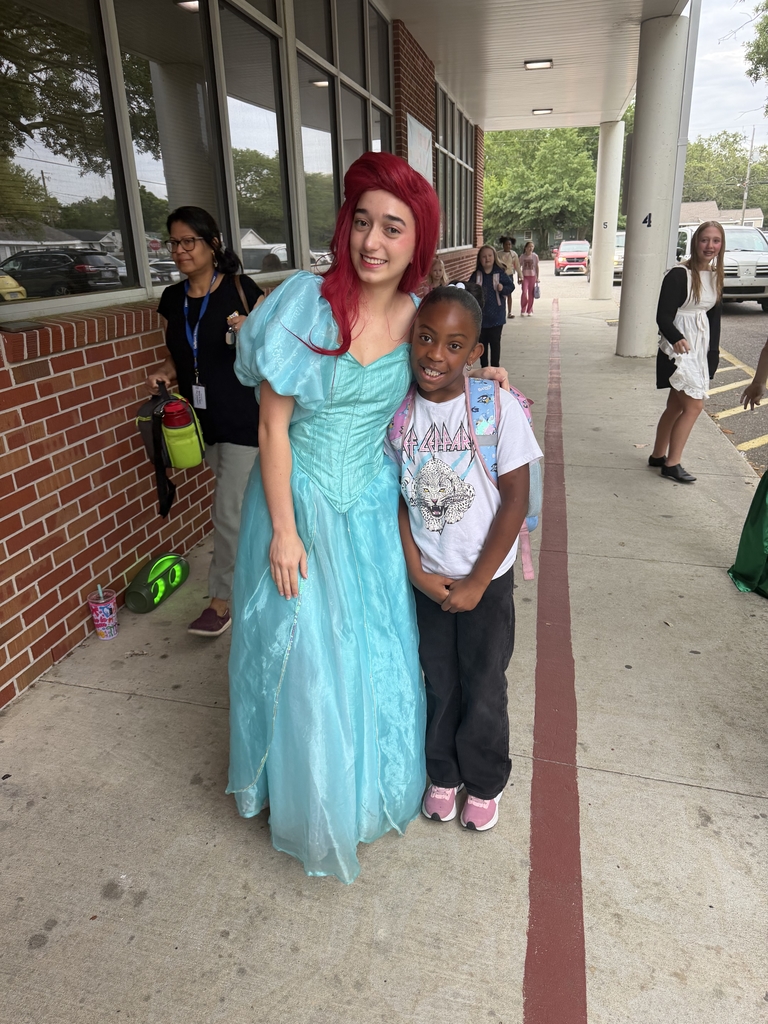 Cast members of Gulfport High School's Admiral Little Theater production of The Little Mermaid greeting our students