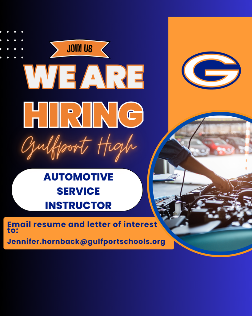 Hiring Flyer: GHS AIG is hiring an automotive service instructor for their CTE program. 