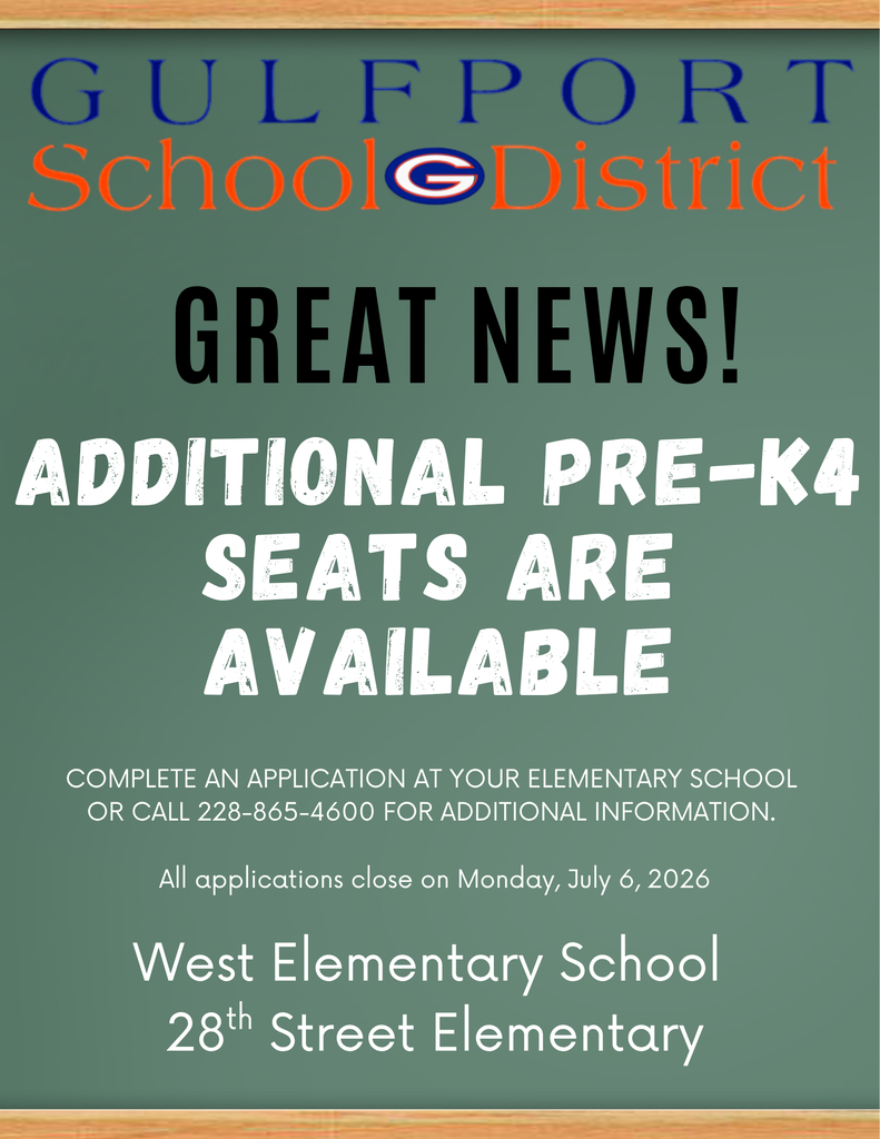 GSD Additional Pre-K4 seats are available at West Elementary and 28th Street Elementary