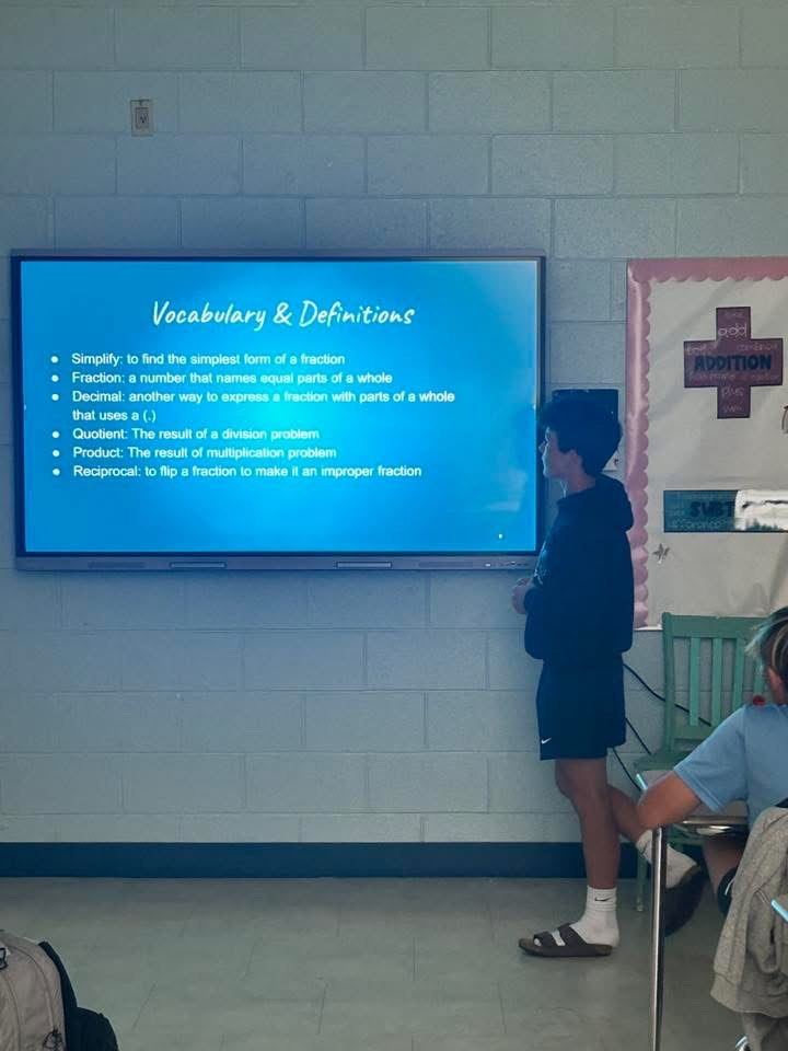 Students taking the role of their teachers and showing their deep understand of the standards. 