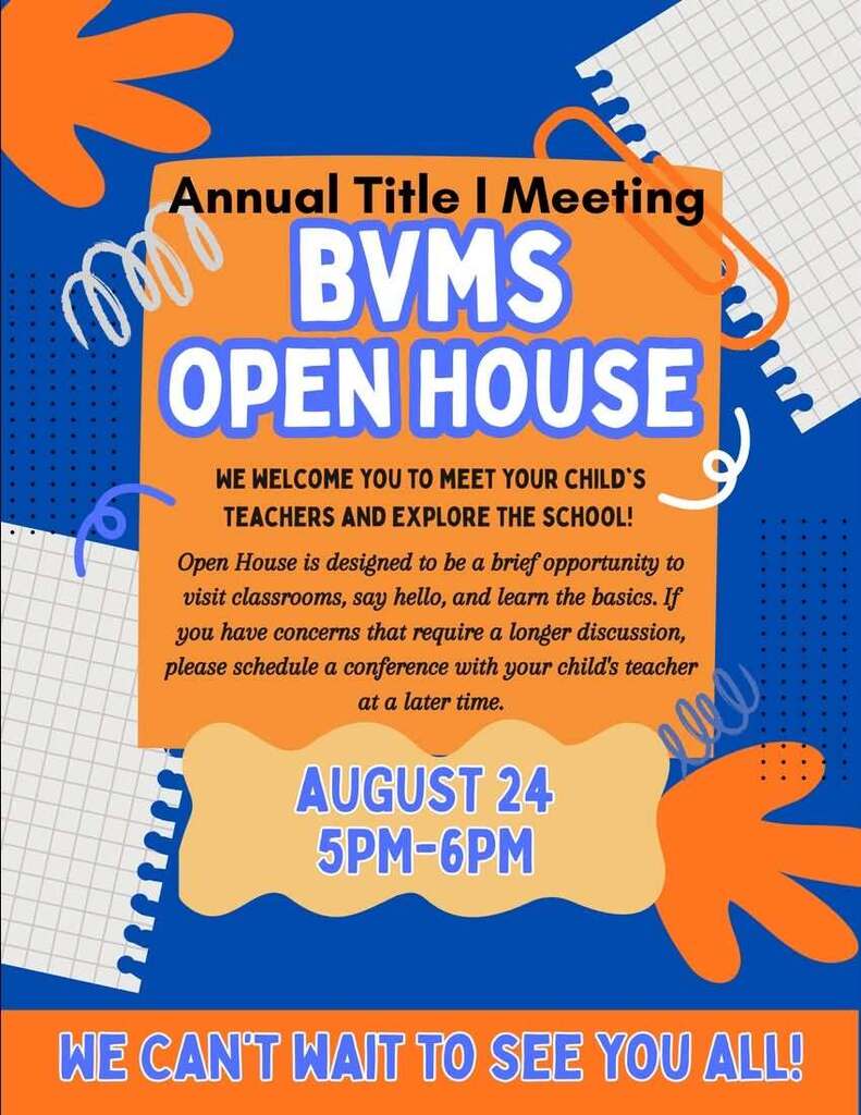 BVMS Open House Tonight
