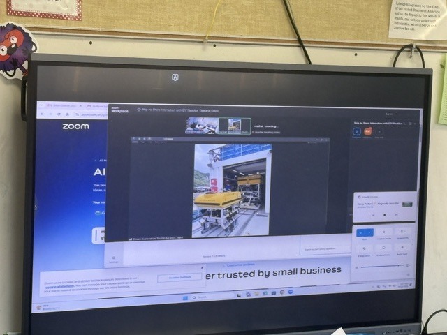 A computer screen showing part of the E/V Nautilus's mission