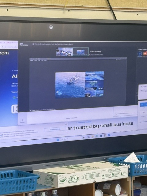 A computer screen showing many different angles of the E/V Nautilus