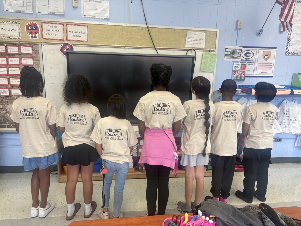The students serving on Student Council, turned around so you can read the back of their shirts: "Be the Leader you would follow"