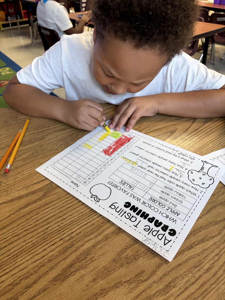 A student graphing the apple colors