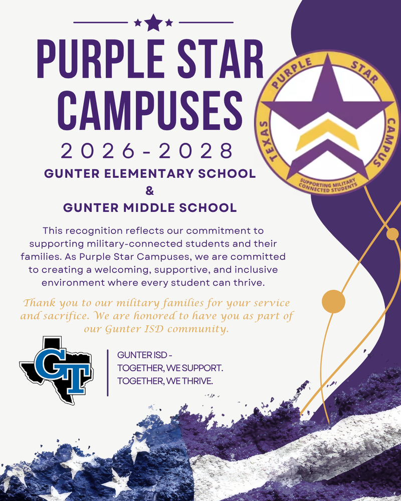 This recognition reflects our commitment to supporting military-connected students and their families. As Purple Star Campuses, we are committed to creating a welcoming, supportive, and inclusive environment where every student can thrive.