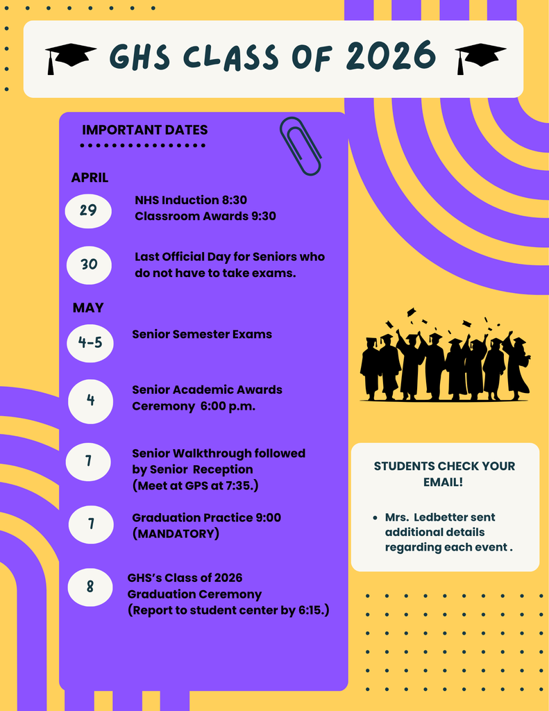 Important Dates for Seniors