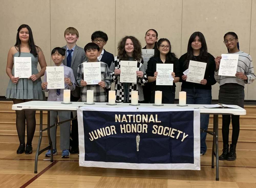 new members of the River Trail National Junior Honor Society