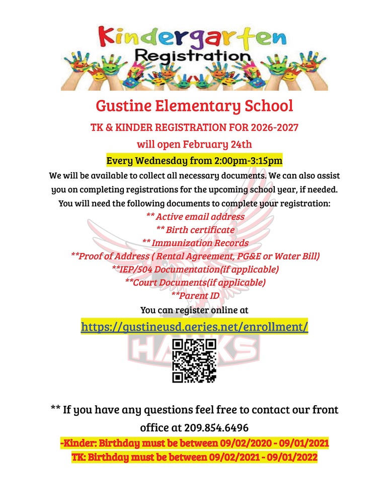 TK/Kindergarten 26-27 Registration