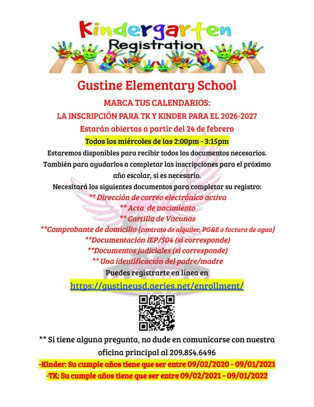 TK/Kindergarten 26-27 Registration Spanish