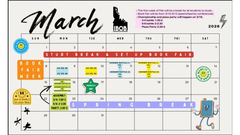 Battle of the Books calendar