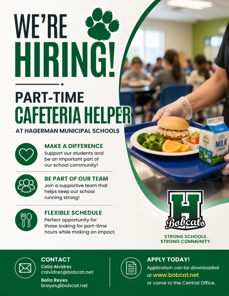 Hagerman Cafeteria is Hiring