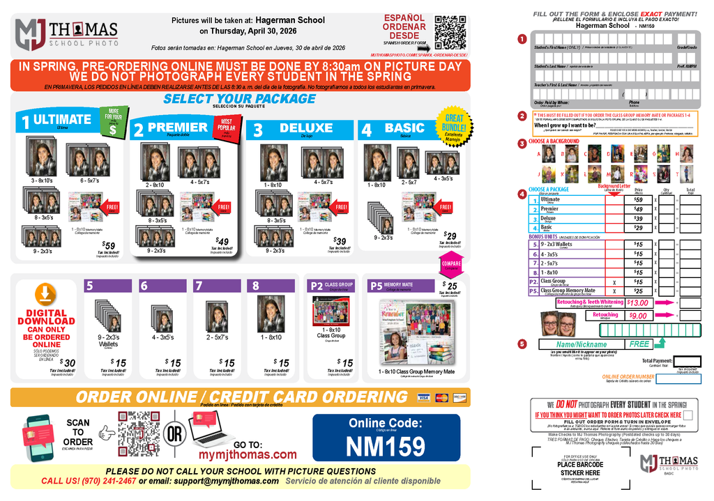 Spring Pictures Order Form