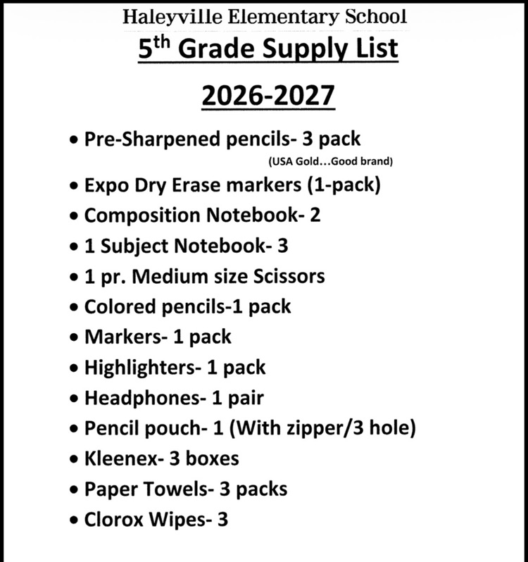 supply list