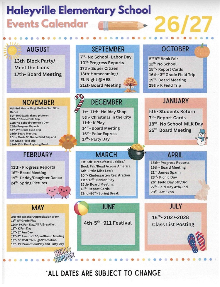 events calendar