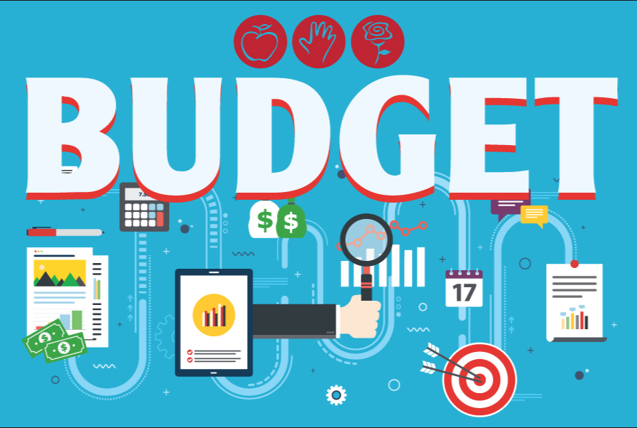 budget with clip art monetary items