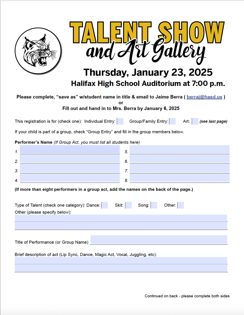 Talent Show Form